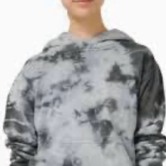 ART CLASS Girls Gray Cropped Tie Dye Hoodie Fleece Sweatshirt - Picture 5 of 5